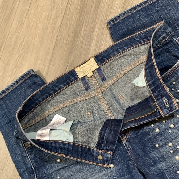 Current/Elliott L40904 Women's Destroy The Fling Pearl Accent Crop Jeans Size 28 - Picture 12 of 13